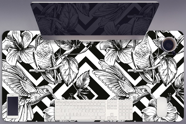 Large desk mat for children hummingbirds