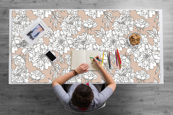 Desk mat artistic flowers