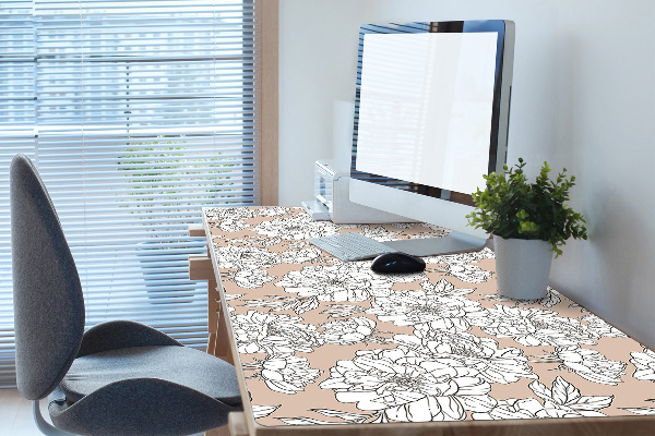 Desk mat artistic flowers