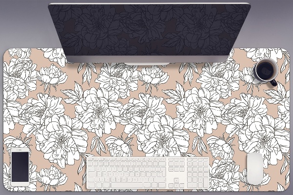 Desk mat artistic flowers
