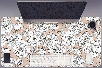 Desk mat artistic flowers