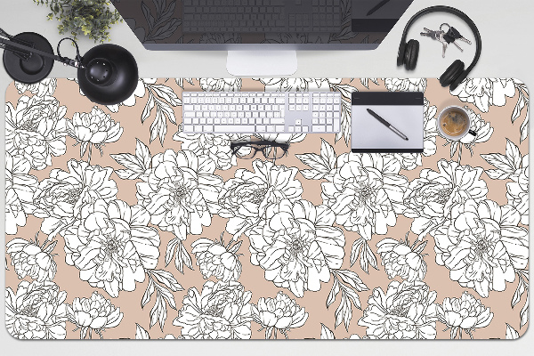 Desk mat artistic flowers
