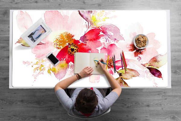 Full desk protector pastel flowers