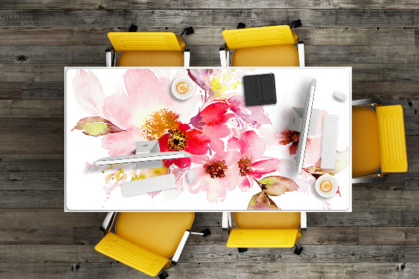 Full desk protector pastel flowers