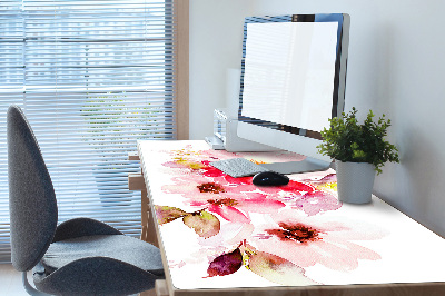 Full desk protector pastel flowers