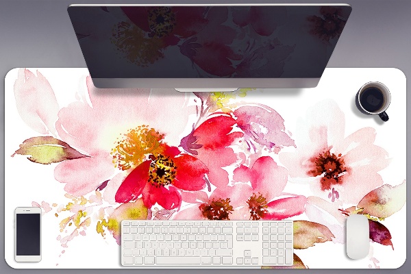Full desk protector pastel flowers