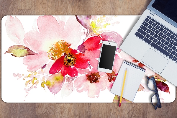 Full desk protector pastel flowers