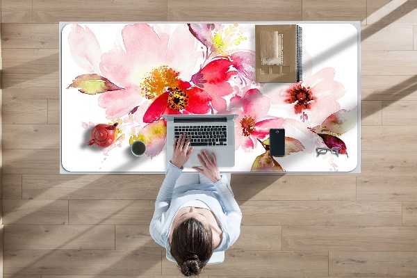 Full desk protector pastel flowers