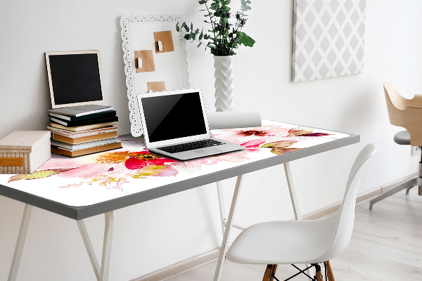 Full desk protector pastel flowers