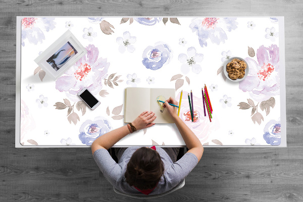 Full desk protector pastel flowers