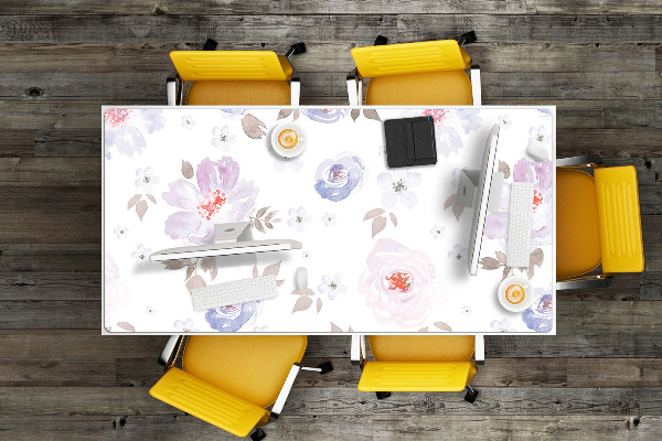 Full desk protector pastel flowers