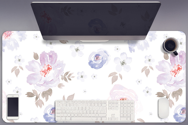 Full desk protector pastel flowers