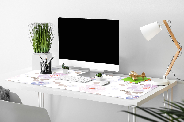 Full desk protector pastel flowers