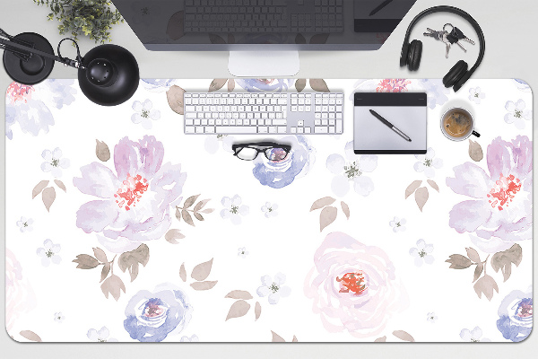 Full desk protector pastel flowers