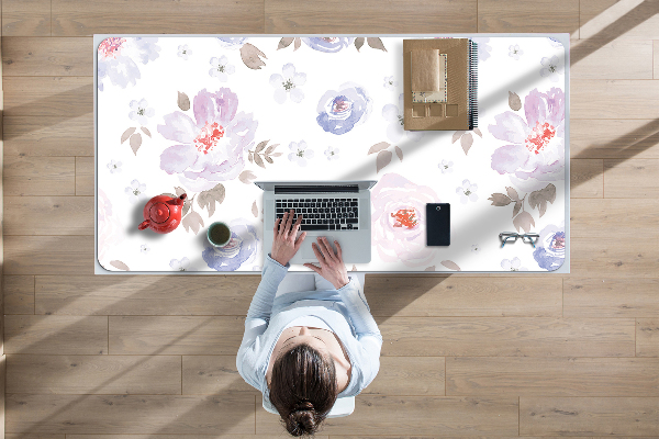 Full desk protector pastel flowers