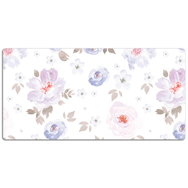 Full desk protector pastel flowers