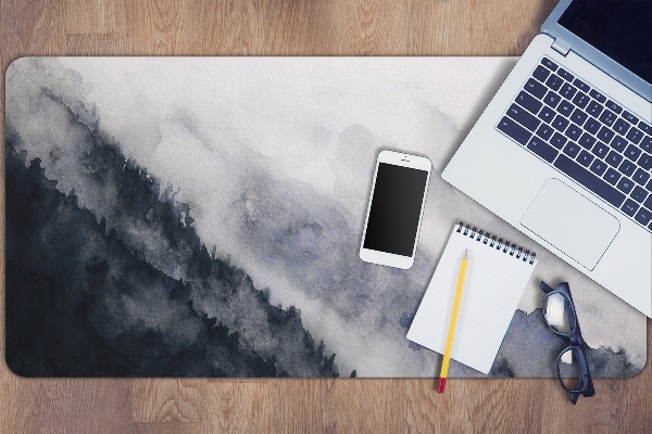 Large desk pad PVC protector Mountains in the fog