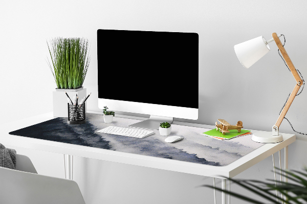 Large desk pad PVC protector Mountains in the fog