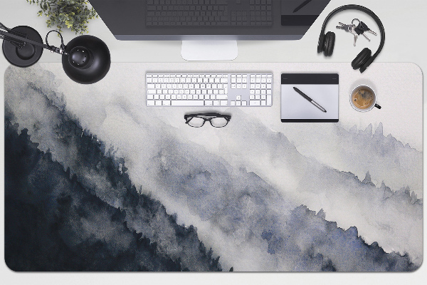 Large desk pad PVC protector Mountains in the fog