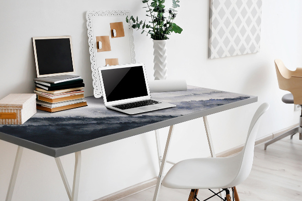 Large desk pad PVC protector Mountains in the fog