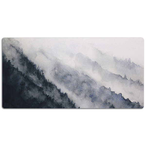 Large desk pad PVC protector Mountains in the fog