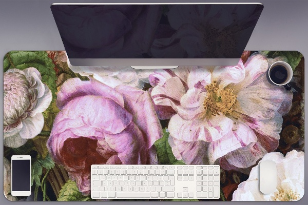 Large desk mat for children garden roses