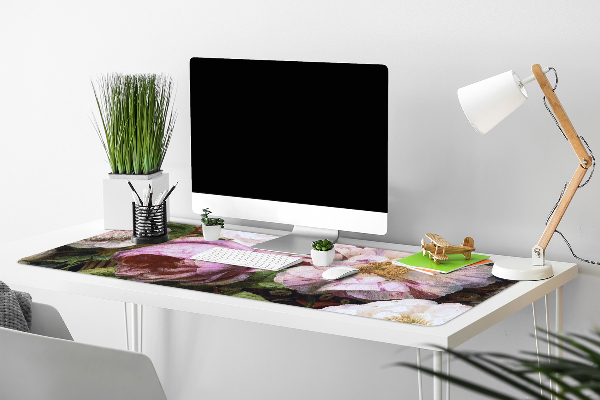 Large desk mat for children garden roses