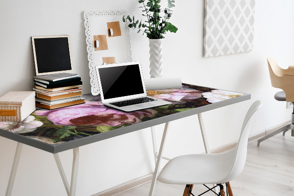Large desk mat for children garden roses