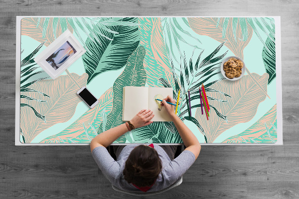 Full desk pad tropical leaves