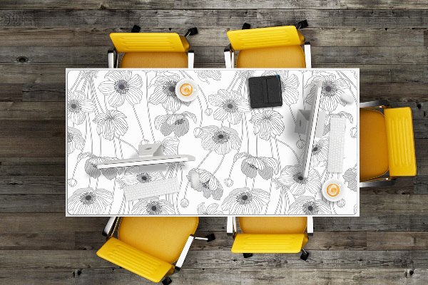 Large desk mat for children Poppies
