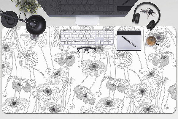 Large desk mat for children Poppies