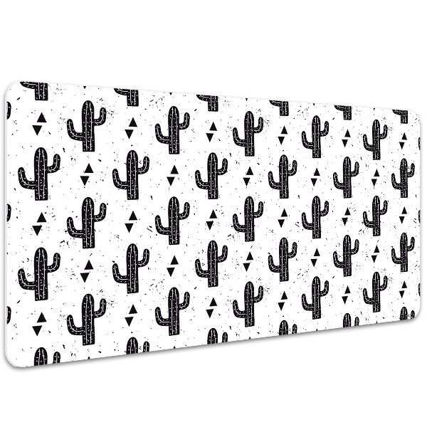 Full desk mat black cacti