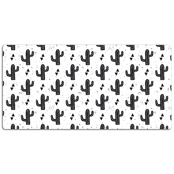 Full desk mat black cacti