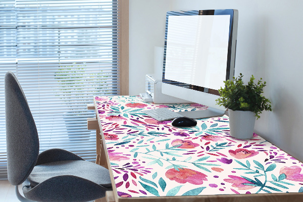 Large desk pad PVC protector Vintage poppies