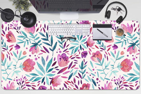 Large desk pad PVC protector Vintage poppies