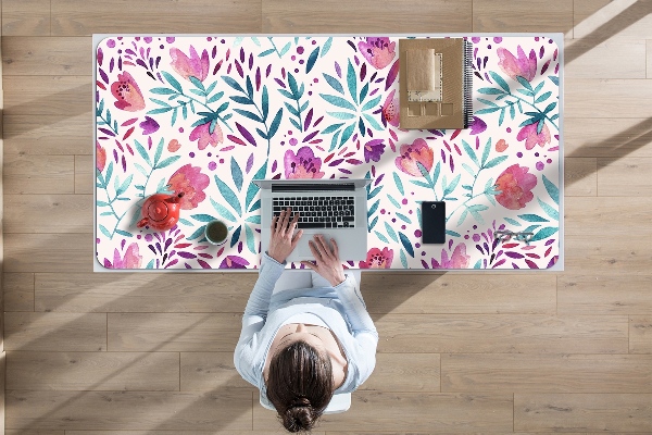 Large desk pad PVC protector Vintage poppies