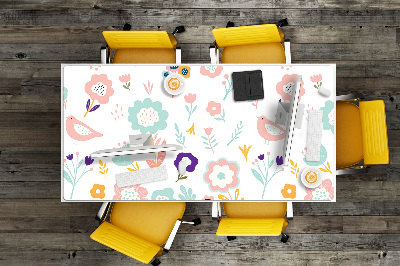 Full desk pad painted sparrows