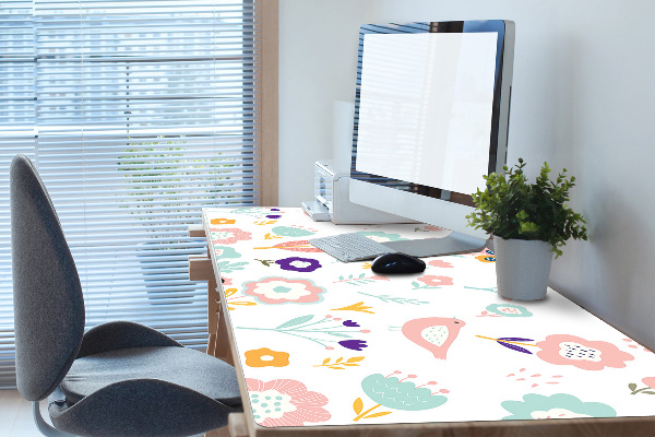 Full desk pad painted sparrows