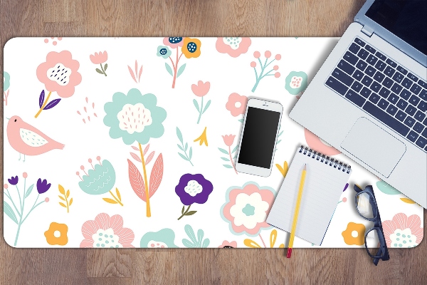 Full desk pad painted sparrows