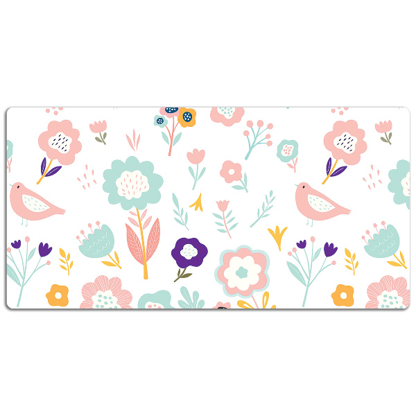 Full desk pad painted sparrows