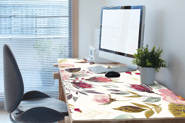 Large desk pad PVC protector Field flowers