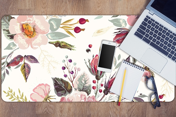 Large desk pad PVC protector Field flowers