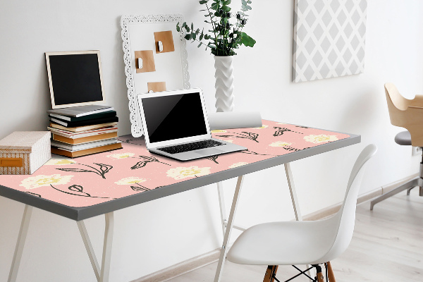 Full desk protector delicate flowers