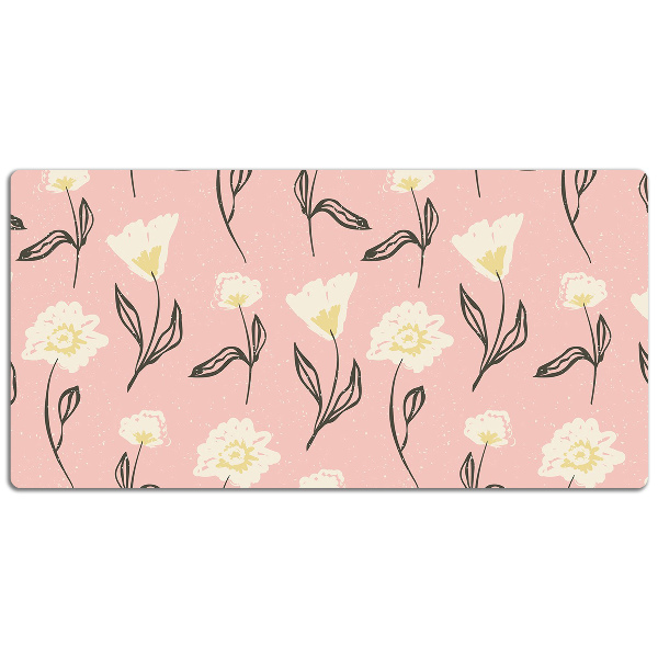Full desk protector delicate flowers