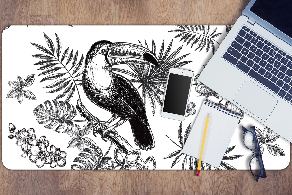 Full desk pad Tropical black and white