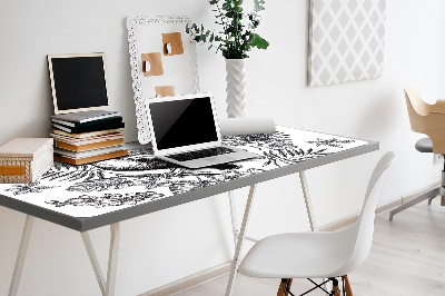 Full desk pad Tropical black and white
