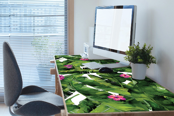 Large desk mat for children hibiscus