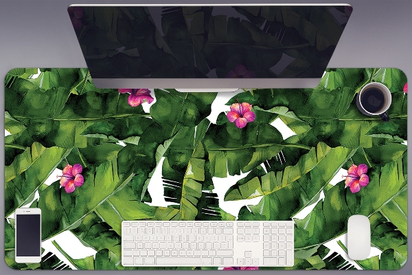 Large desk mat for children hibiscus