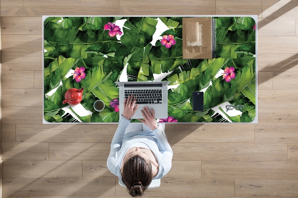 Large desk mat for children hibiscus