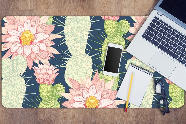 Full desk mat cactus flowers